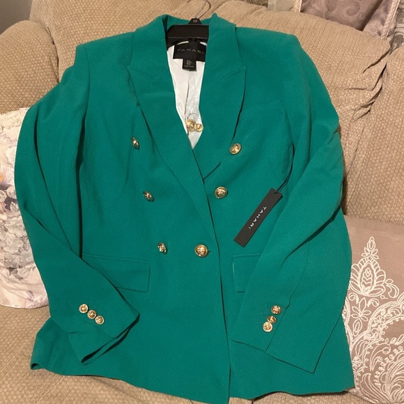💚NWT Tahari Emerald Green Blazer w/Gold Buttons - Picture 6 of 8